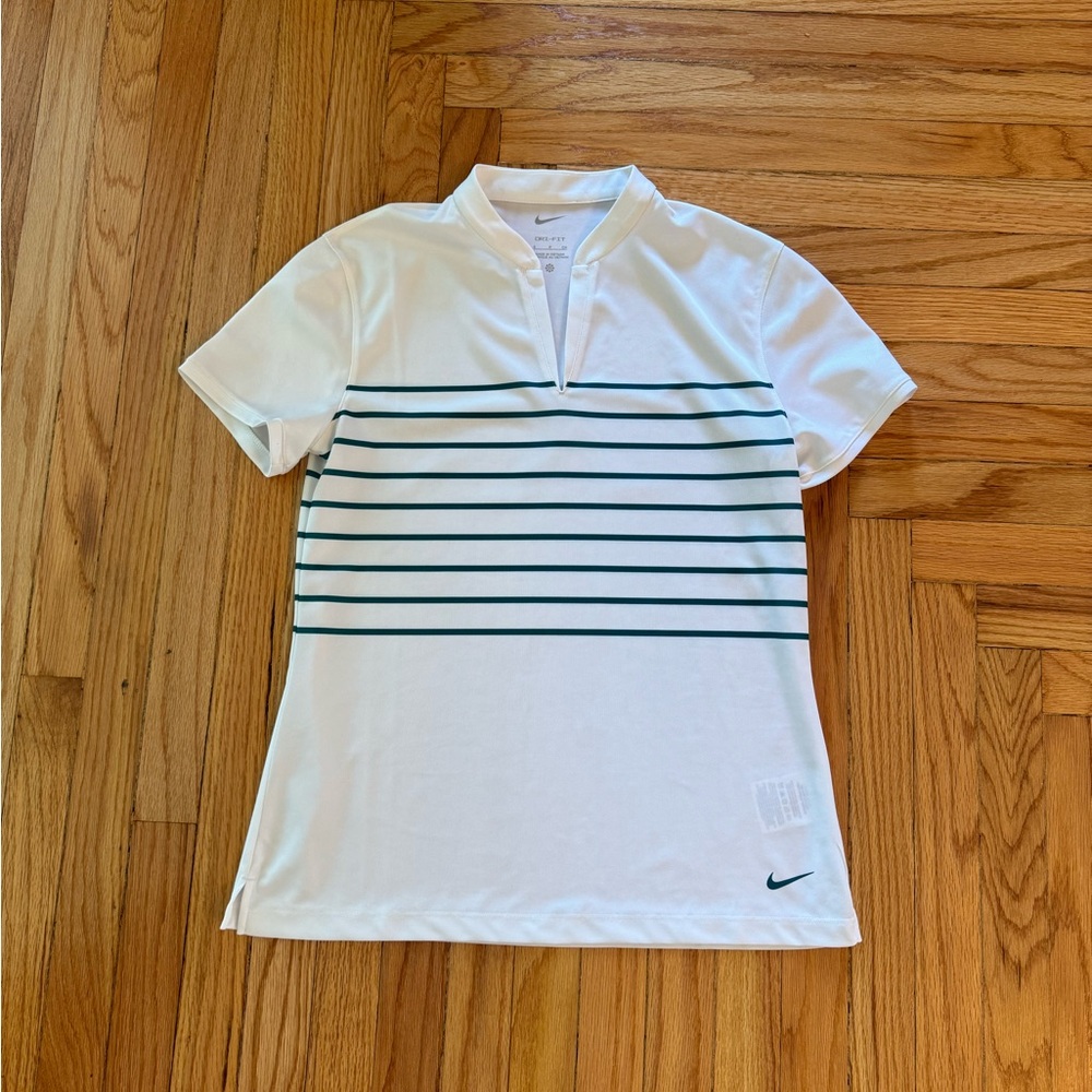 Women’s Nike White and Green Golf Polo Shirt